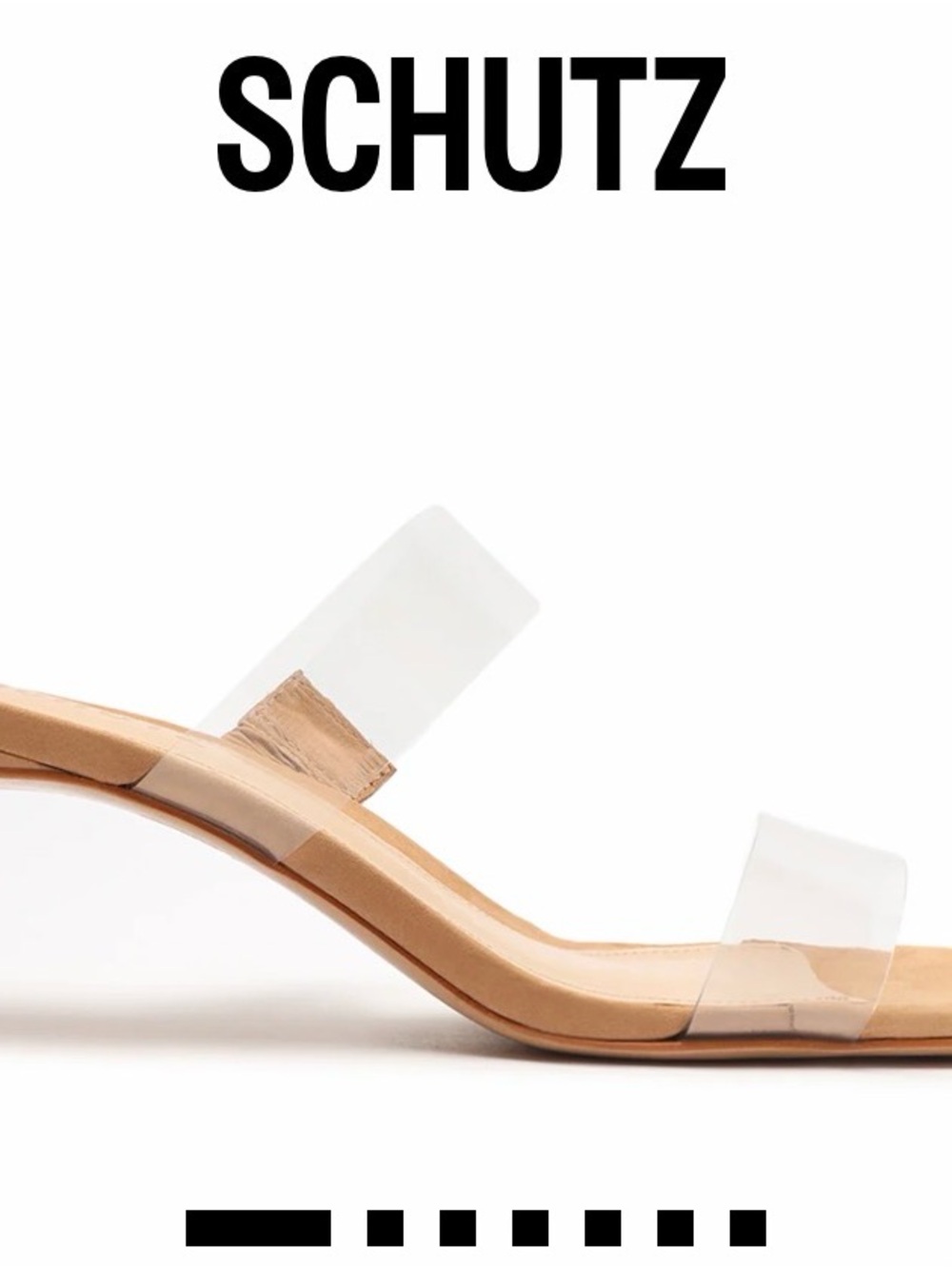 SCHUTZ Clear Strap Slide Sandal in Nude/Transparent